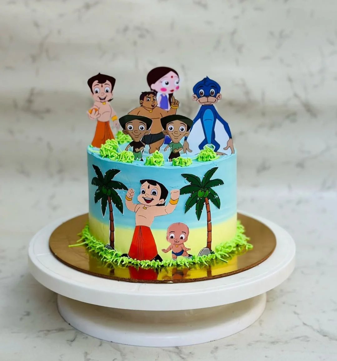 Chota bheem themed birthday cake Flavor : Rasmalai Weight: 2pound Theme  courtesy: Client (Eggless) #chotabheemcake #rasmalaicake... | By Sumi's Art  Of BakingFacebook
